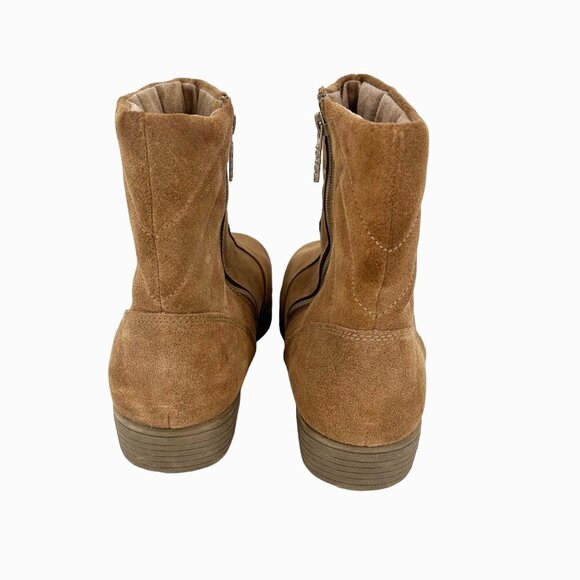 TOTES QUILTED TAN SUEDE LEATHER MEN'S SHORT BOOTS - 13 - Picture 4 of 8